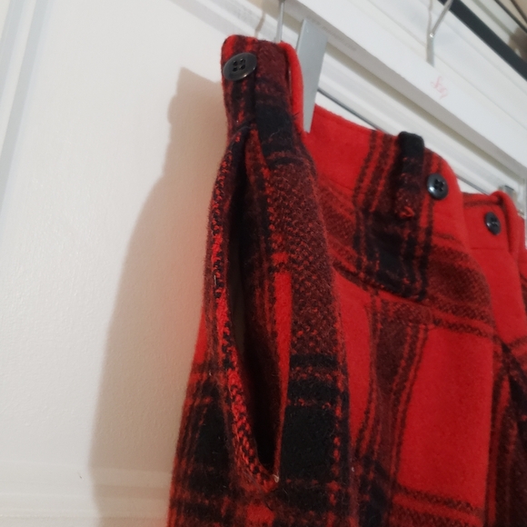 Vintage Wool Buffalo Plaid Hunting Pants Men 33x29 Red Lumberjack Outdoor Unisex - Picture 7 of 14